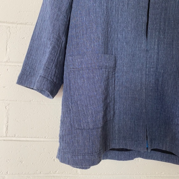Eileen Fisher Chambray Blue Jacket M - Picture 4 of 8